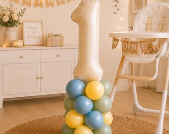 Number Balloon Tower Kit, DIY Birthday Balloon Column, Birthday Balloon Decorations