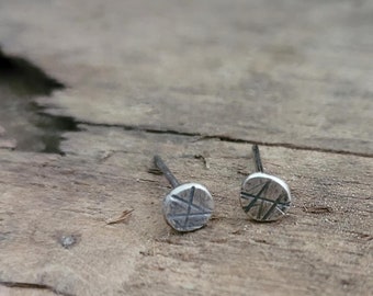Recycled Silver Studs, Small Silver Studs, Textured Pebble Studs Silver, Sterling Silver Dot Studs, Silver Stud Earrings, Rustic Studs