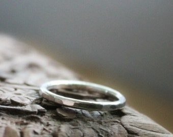 Fine Silver Hammered Ring, Silver Stack Ring, Hammered Band, Simple Silver Ring, Rustic Silver Ring, Hammered Stack Ring, Unisex Silver Ring