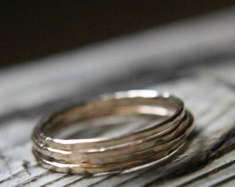 Gold Skinny Rings, Skinny Stacking Rings, Hammered Stack Rings, Thin Gold Rings, Set of Skinny Rings, Gold Filled Rings, Dainty Gold Rings