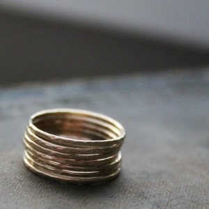 Skinny Golden Rings, Gold Filled Rings, Thin Stacking Rings, Hammered Skinny Rings, Midi Rings