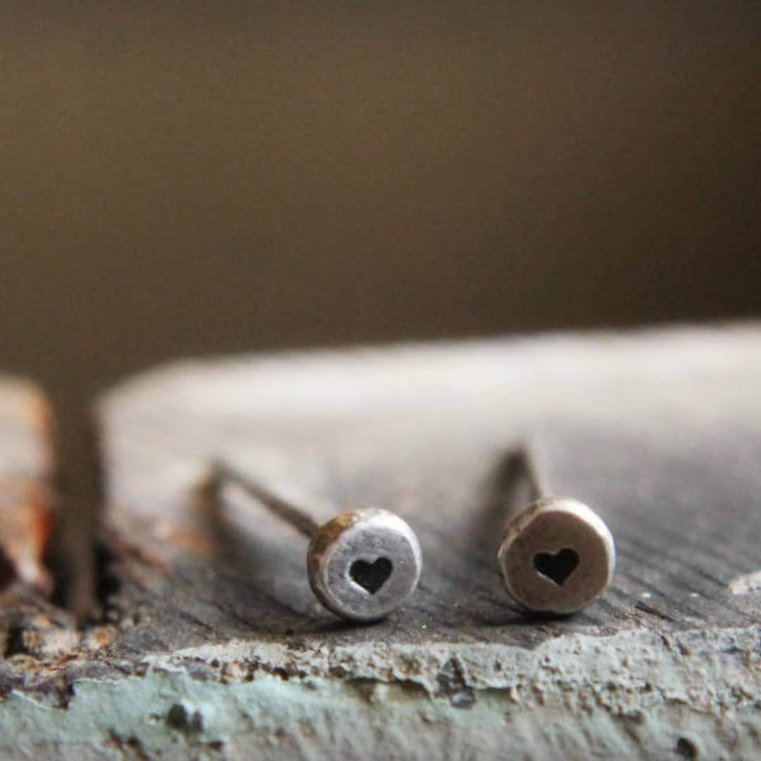 Silver & Simulated Diamond Big Heart Studs main image 1