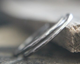 Silver Hoops, Rustic Silver Hoops, Hoop Earrings silver, Metalwork Earrings, Hammered Hoops, Silver Post Hoops, Sterling Silver Hoops