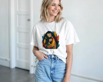 母娘ハグTシャツ｜母の日のママへのプレゼント｜新米ママTシャツ