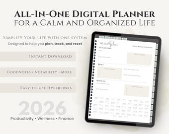 Wellness Digital Planner | Fitness Habit Sleep & Self Care Planner for iPad | GoodNotes Planner
