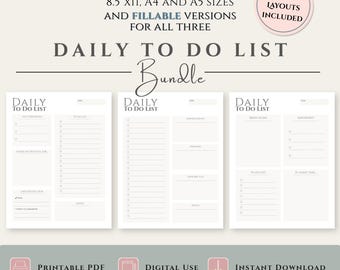 Minimalist Daily To Do List | Digital Productivity Planner for iPad | Simple Task Planner | GoodNotes Planner
