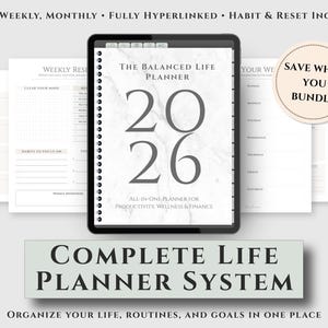 Digital Life Planner Bundle | Daily, Weekly, Monthly, Hyperlinked GoodNotes System