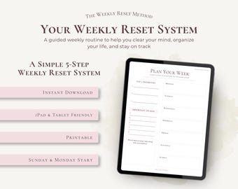 Weekly Reset Planner | Mind Sweep, Habit Tracker, Life Admin (Digital Download)