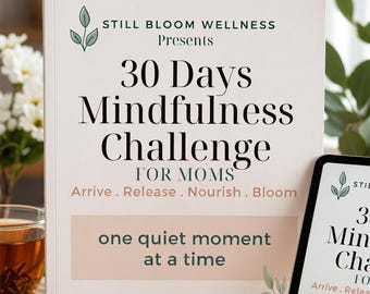30 Day Mindfulness Challenge for Moms | Daily Wellness Journal (Digital Download)