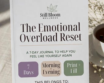 Emotional Overload Reset Journal | 7-Day Wellness PDF (Digital Download)