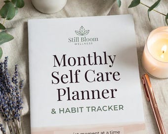 Monthly Self Care Planner and Habit Tracker for Women | Printable Wellness Planner PDF
