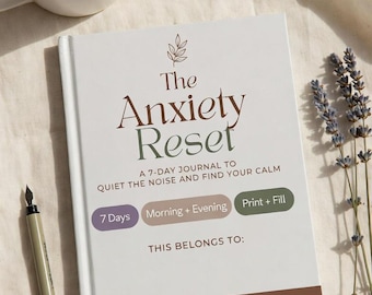 Anxiety Reset Journal | 7-Day Printable for Calm | Morning Evening PDF Download