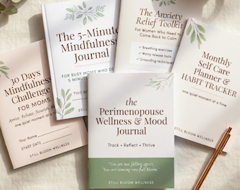 Wellness Journal Bundle for Moms | Mindfulness, Self-Care, Anxiety Relief (Instant PDF Download)