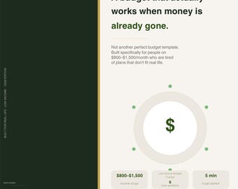 Low Income Budget Planner – Works When Money Is Gone (Digital Download)