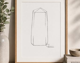 Sketch Drawing Crystal Art Wall Decor Minimalism Wall Art Unframed