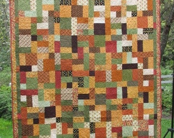 SPICE BLOSSOMS QUEEN Size Flannel Blanket Lap Comforter Quilt