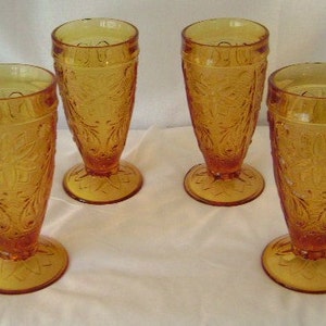 Tiara Indiana Glassware Footed Tumblers