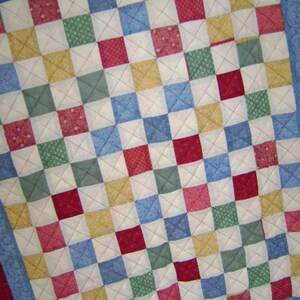 Scrappy 9-Patch Patchwork QUILT Blanket Comforter