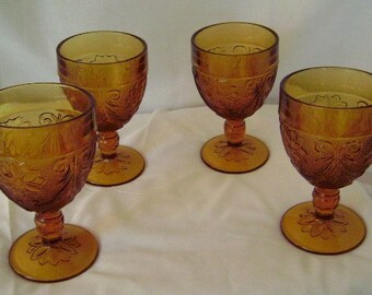 Tiara Indiana Glassware Footed Goblet Glasses