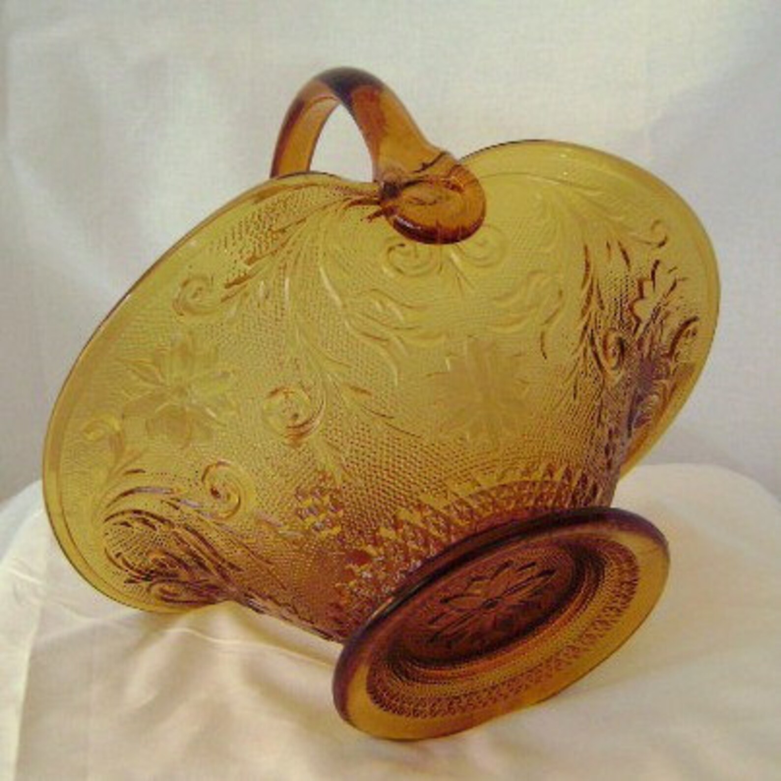 Tiara Indiana Glassware Large Basket With Handle Etsy