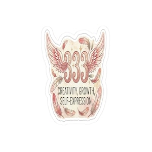 Angel Number 333 Sticker | Boho Vinyl Decal for Creativity, Growth, Self-Expression