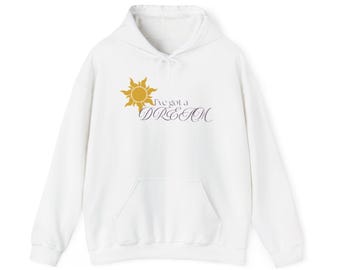 Rapunzel Sun Emblem Hoodie, Soft Cotton-Poly Blend, Comfortable Daily Wear