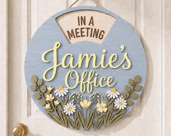 Personalized Office Status Spinner Sign, Custom Office Door Sign, Teacher Door Decor, Counselor Office Sign, Wooden Office Gift