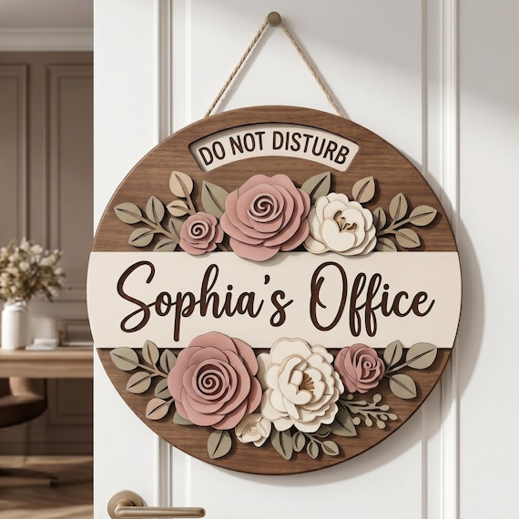 Custom Office Status Sign, Personalized Office Door Hanger, Teacher Office Decor, Counselor Office Sign, Wooden Name Plate Gift