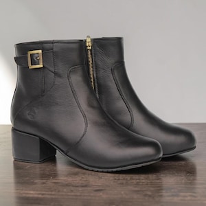 Women's Boots L03H5 Black Atmal Size 36-40 Jumbo 41-47