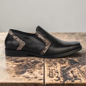Men's Python Loafers AP07 Brown Atmal Size 35-43 Jumbo 44-47
