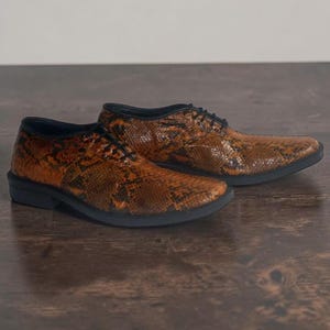 Python AP02 Brown Atmal Men's Shoes Size 38-43 Jumbo Size 44-47
