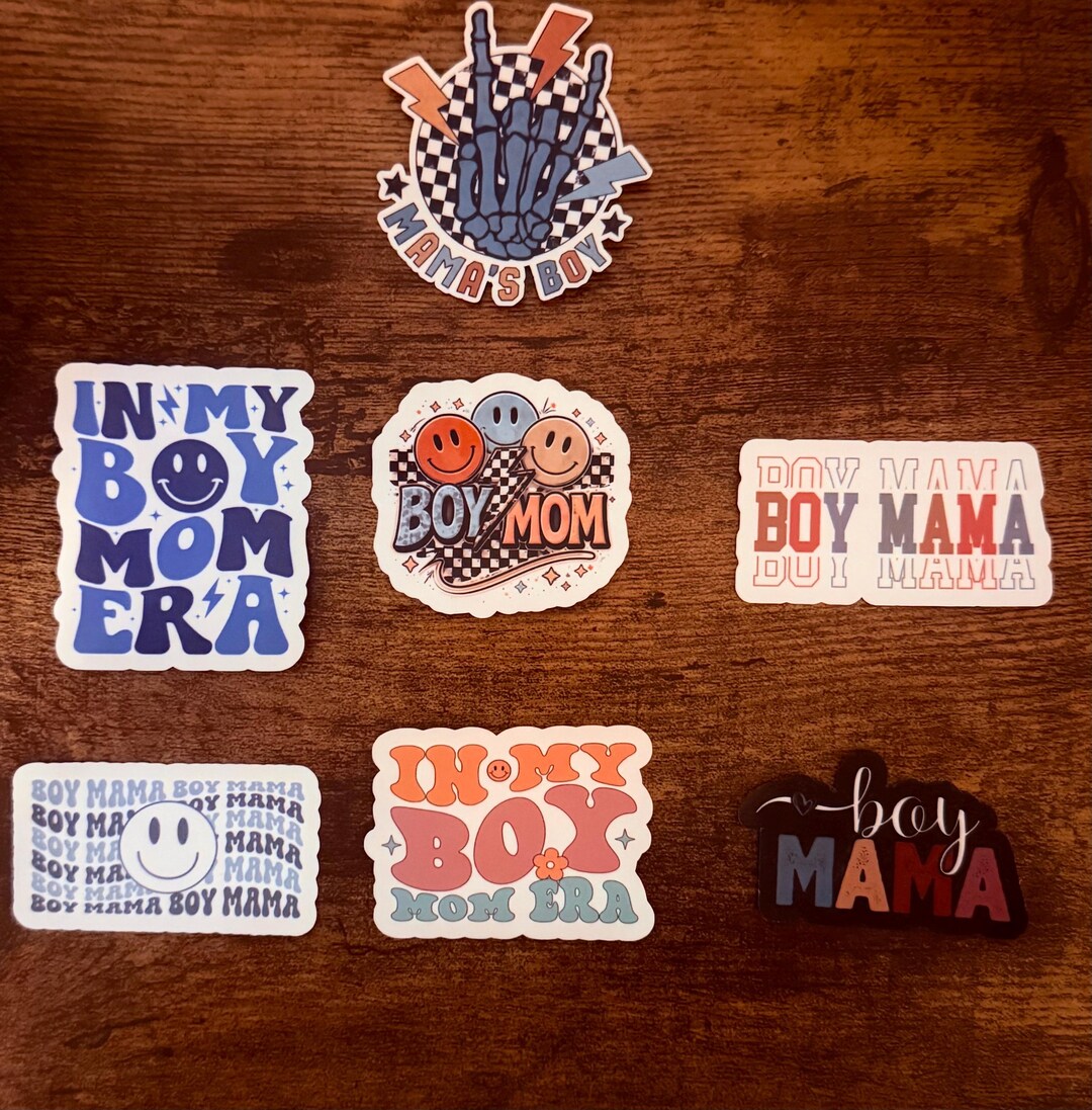 Matte Vinyl Boy Mom Stickers: Tumbler, Laptop, Journal Decals (set of 7 ...