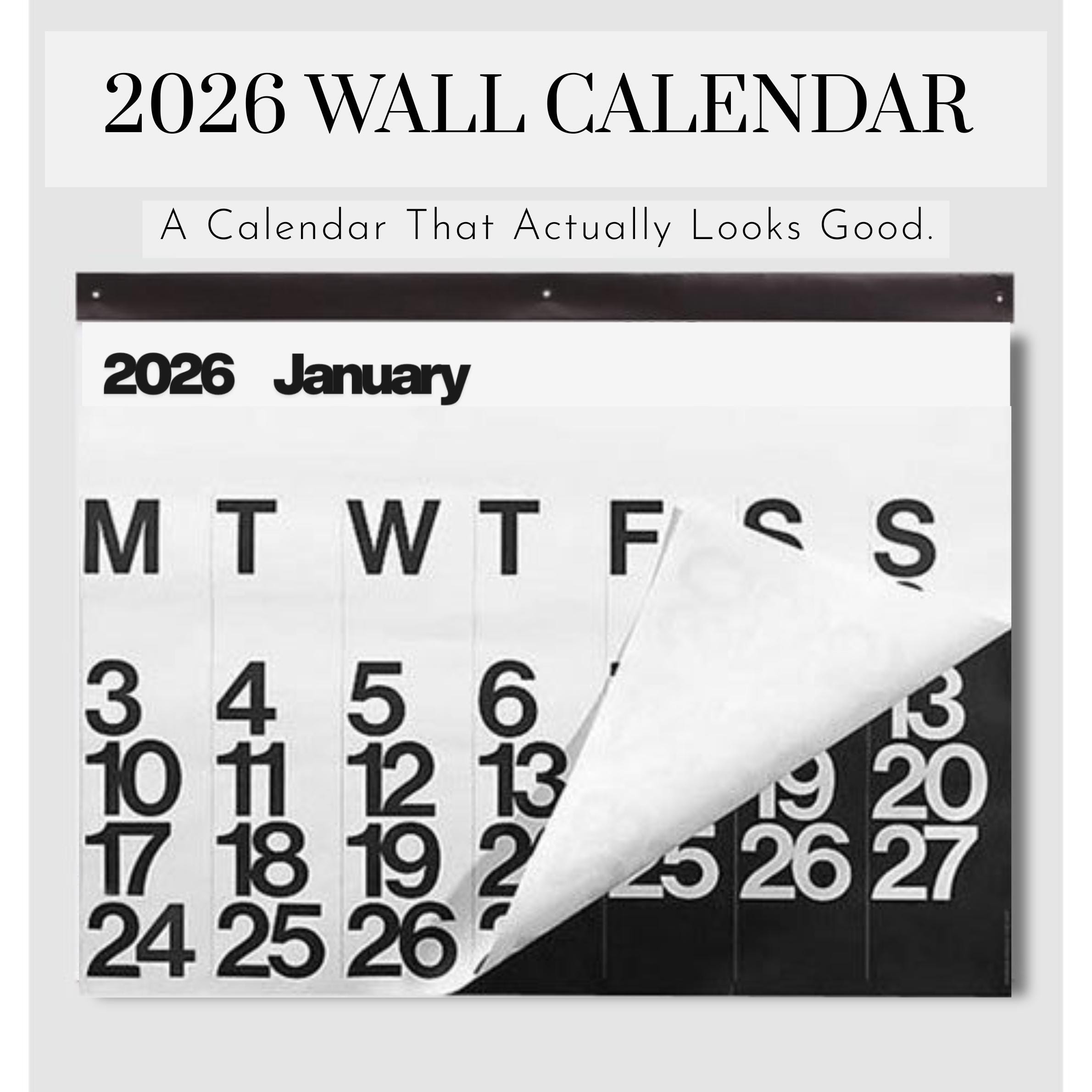 2026 Minimalist Calendar Printable Landscape Wall Planner Monday Start ...