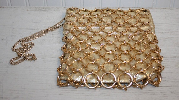 Vintage 1960’s Gold Magid Ring Chain Link Bag Pur… - image 4