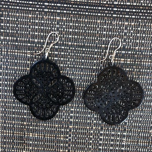 Vintage Black Art Deco Style Earrings