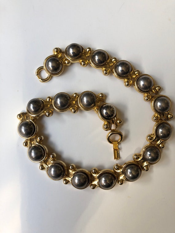 Vintage 1980's Gold Silver Link Necklace