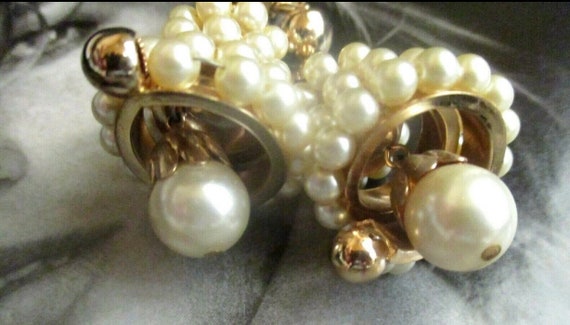 Vintage 1960’s Signed Napier Pearl Drop Dangle We… - image 3