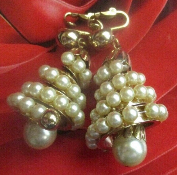 Vintage 1960’s Signed Napier Pearl Drop Dangle We… - image 6