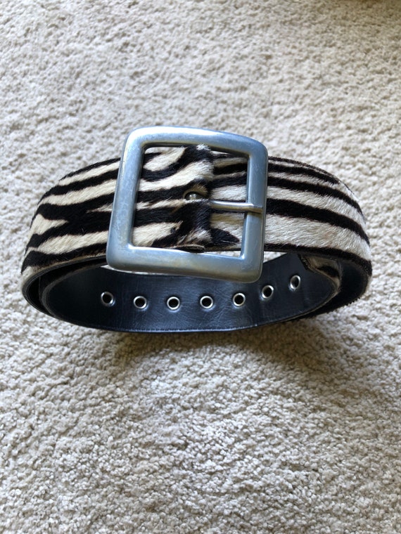 Vintage Betsey Johnson Cowhide Fur Zebra Print Hid