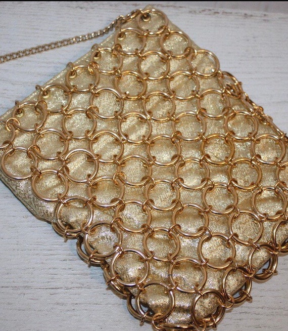 Vintage 1960’s Gold Magid Ring Chain Link Bag Pur… - image 3