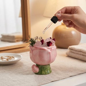 Difusor de aroma de cristal rosa, decoración con fragancia de flores rosas, ambiente hogareño hecho a mano.