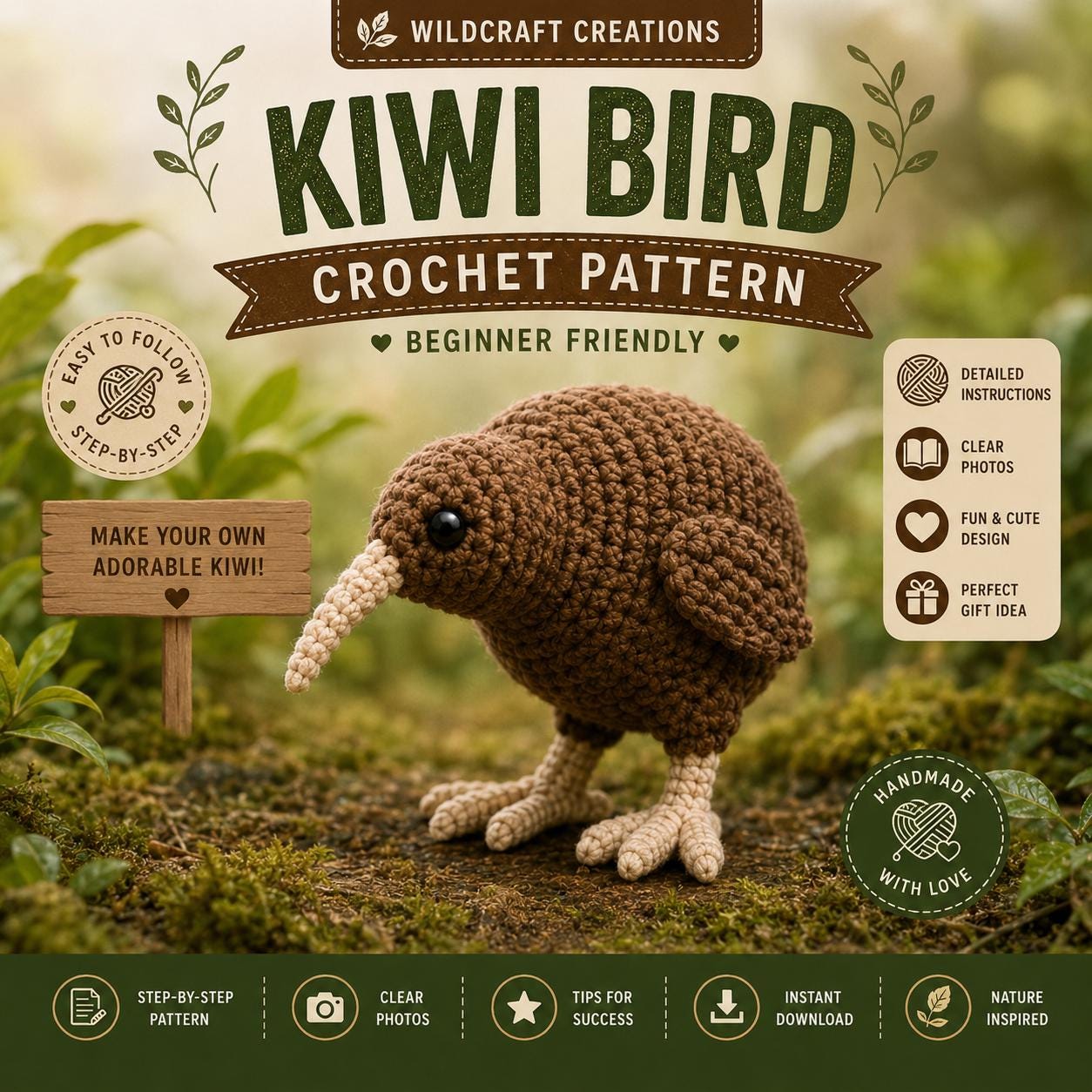 クッションカバー KIWI キウィ 鳥 バード クッションカバー KIWI