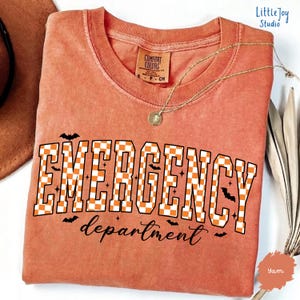Comfort Colors® Emergency Department Shirt, ER Nurse Halloween Gift, Spooky Emergency Department Tee, Emergency Nurse Gift, Ed Nurse Tee