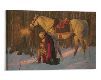 PRAYER AT VaLLEY FoRGE Washington Painting On Canvas Wall Art Poster Picture Print Living Room Walls Decor Home Posters