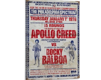 Apollo Creed vs Rocky Balboa Fight Poster, Philadelphia Spectrum Canvas Print