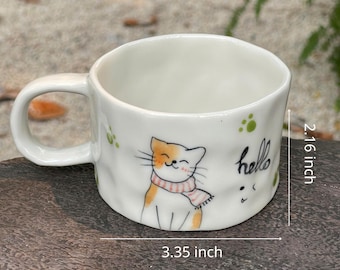 Hand-painted ceramic mugs featuring pet images, cute hand-painted coffee mugs – the perfect gift for pet lovers.