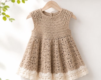 Crochet Baby Dress Pattern , Baby Party Dress Crochet Pattern (3-9 months)