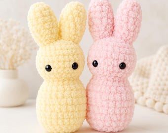 No Sew Bunny Crochet Pattern | Crochet Bunny Pattern | Rabbit Crochet Pattern | No Sew Amigurumi Plushie Pattern
