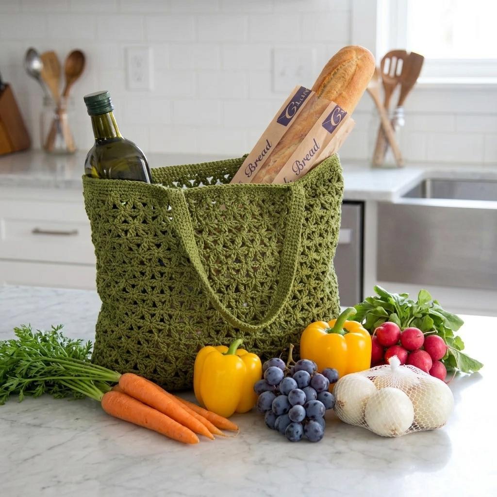 Farmers Market Bag Crochet Pattern Reusable Net Market
