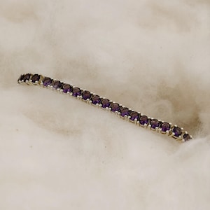 Amethyst 925 Sterling Silver Bracelet, Handmade Amethyst Bracelet, Birthstone Jewelry, Minimalist Silver Bracelet for Women, Gift for Her